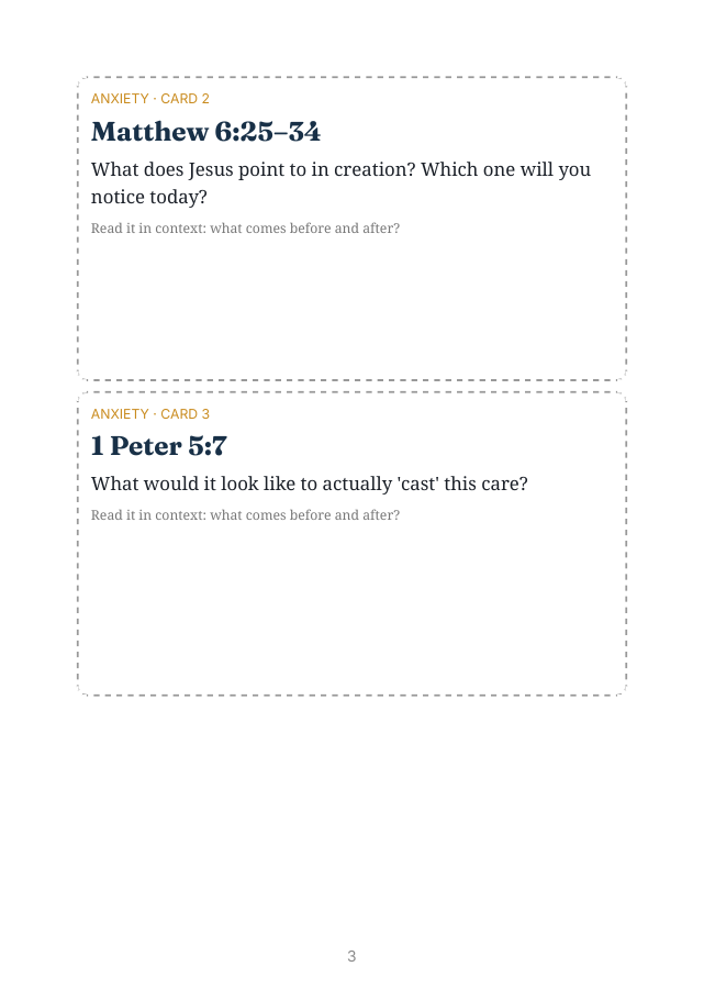 Pocket Verse Cards page